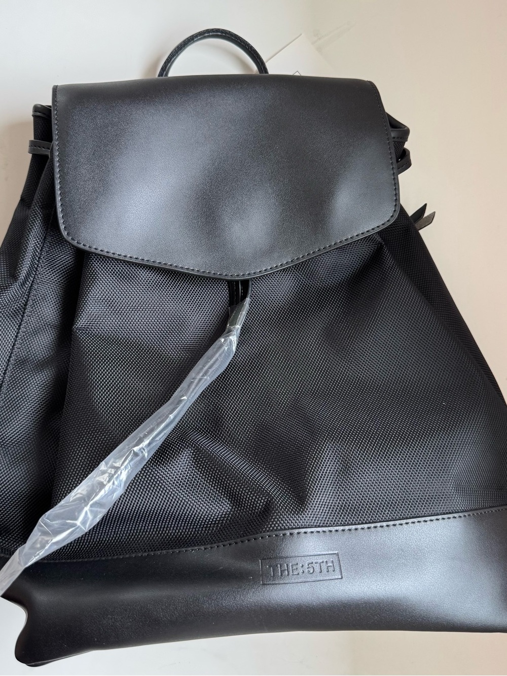 NWT The 5th Co The Essential Black Backpack Nylon Italian Leather Rare